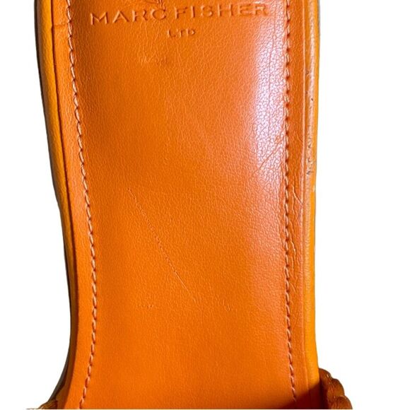 NEW Marc Fisher Jaxxon Square Toe Heeled Sandals Size 5.5 Orange Woven Strap - Picture 15 of 16